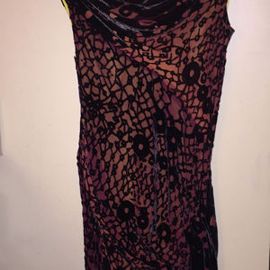 DVF Red /Blk Cocktail Party Dress Sz 6